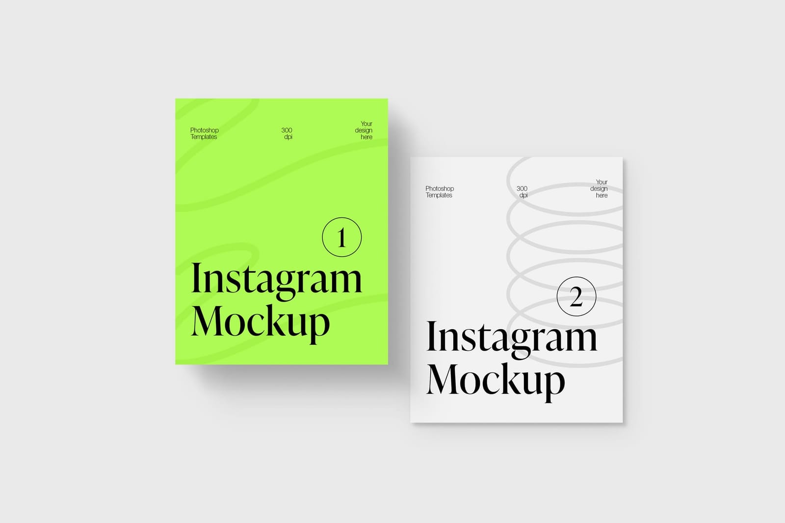 Minimal Green White Duo Social Media Post Mockup