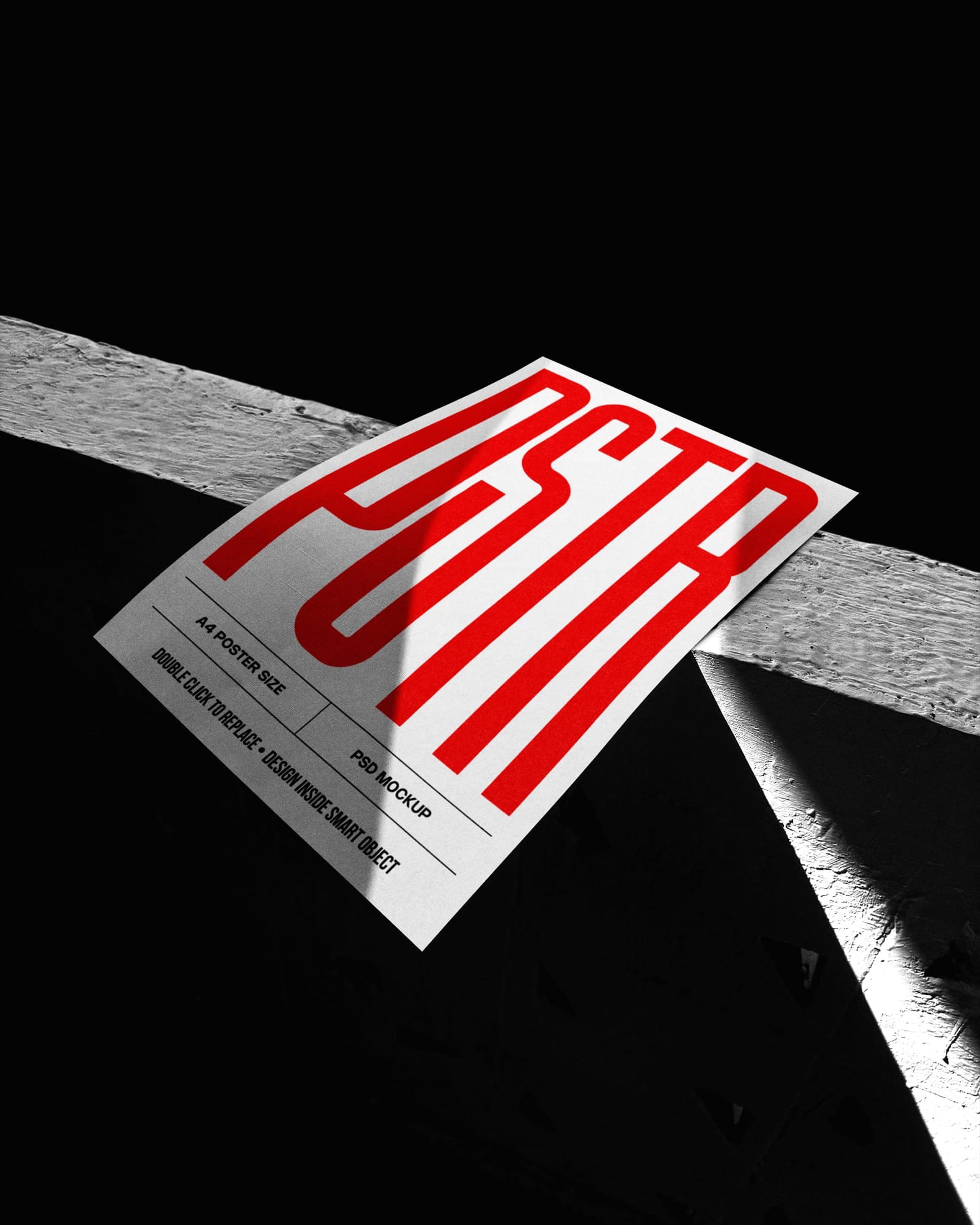 Modern Poster Mockup with a Diagonal Layout and Shadow