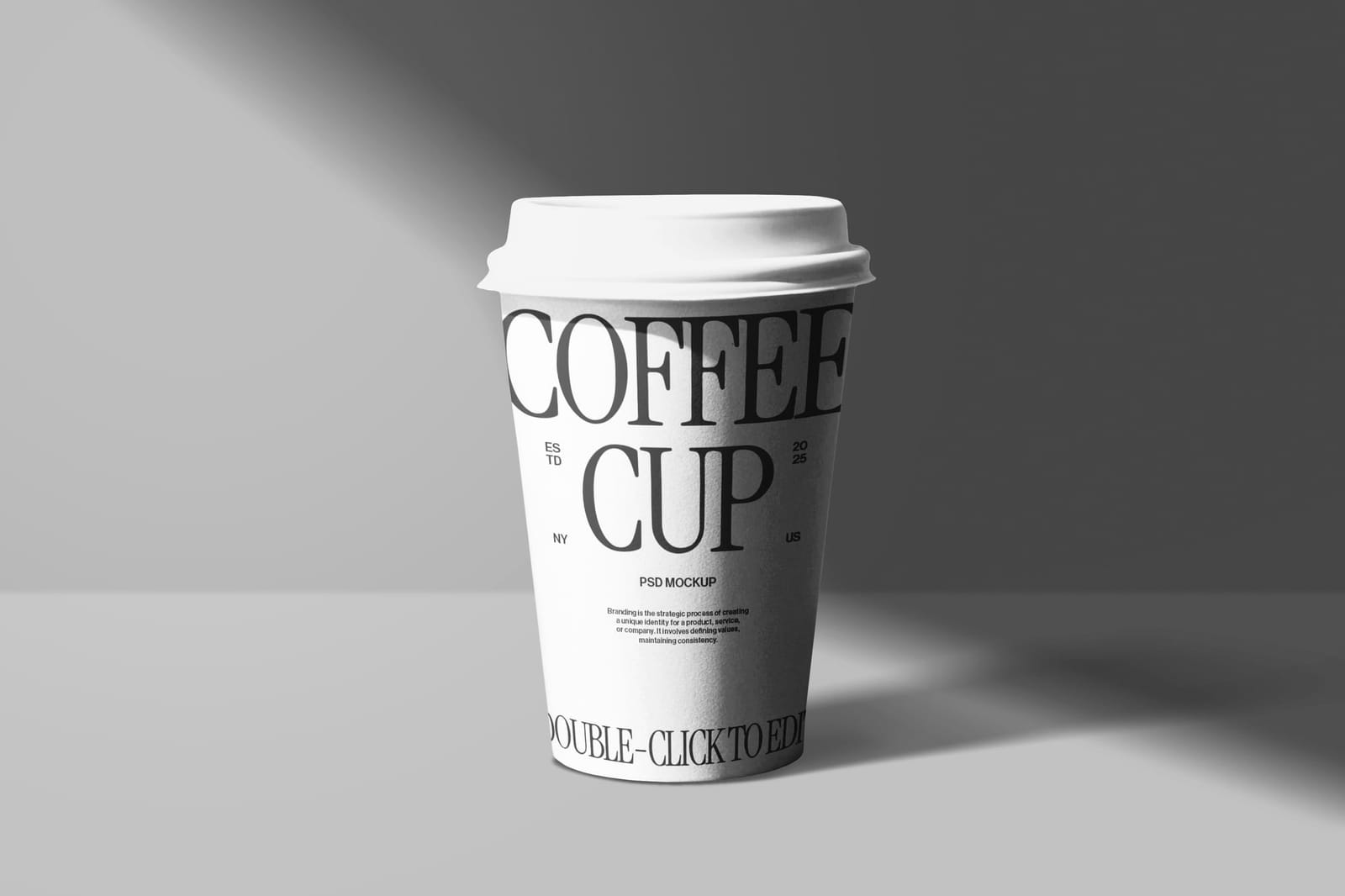 Mono Calming Branding Coffee Cup Mockup