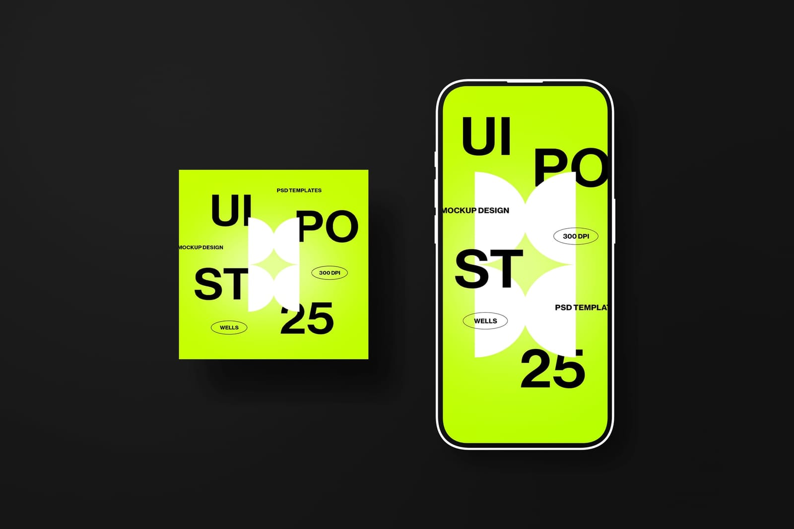 Neo Cyber iPhone & Post UI Instagram Mockup