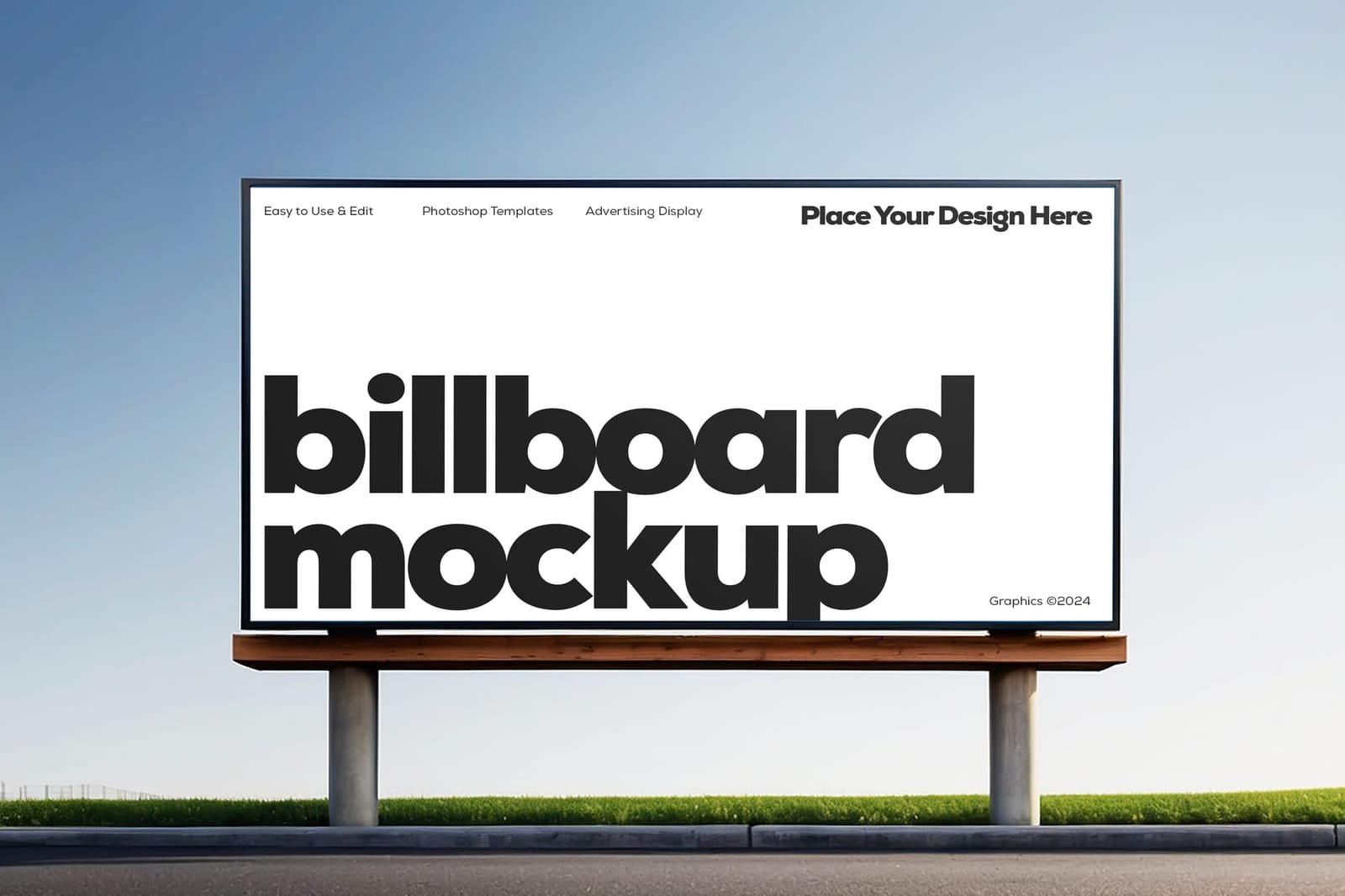 Outdoor Huge Rectangle Billboard Sign Mockup