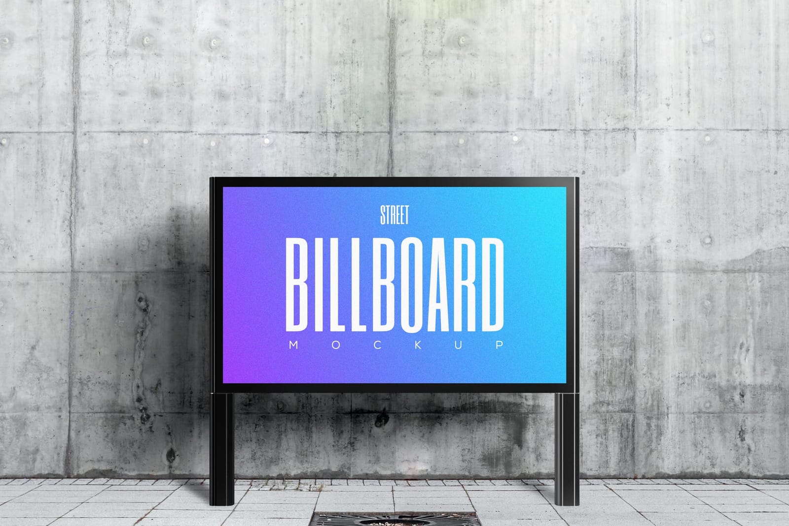 Outdoor Streetwall Billboard Sign Mockup