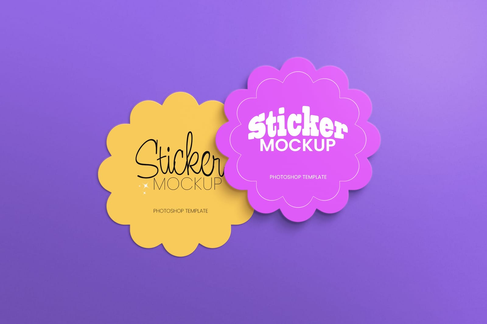 Overlapped Scallop Decal Sticker Mockup