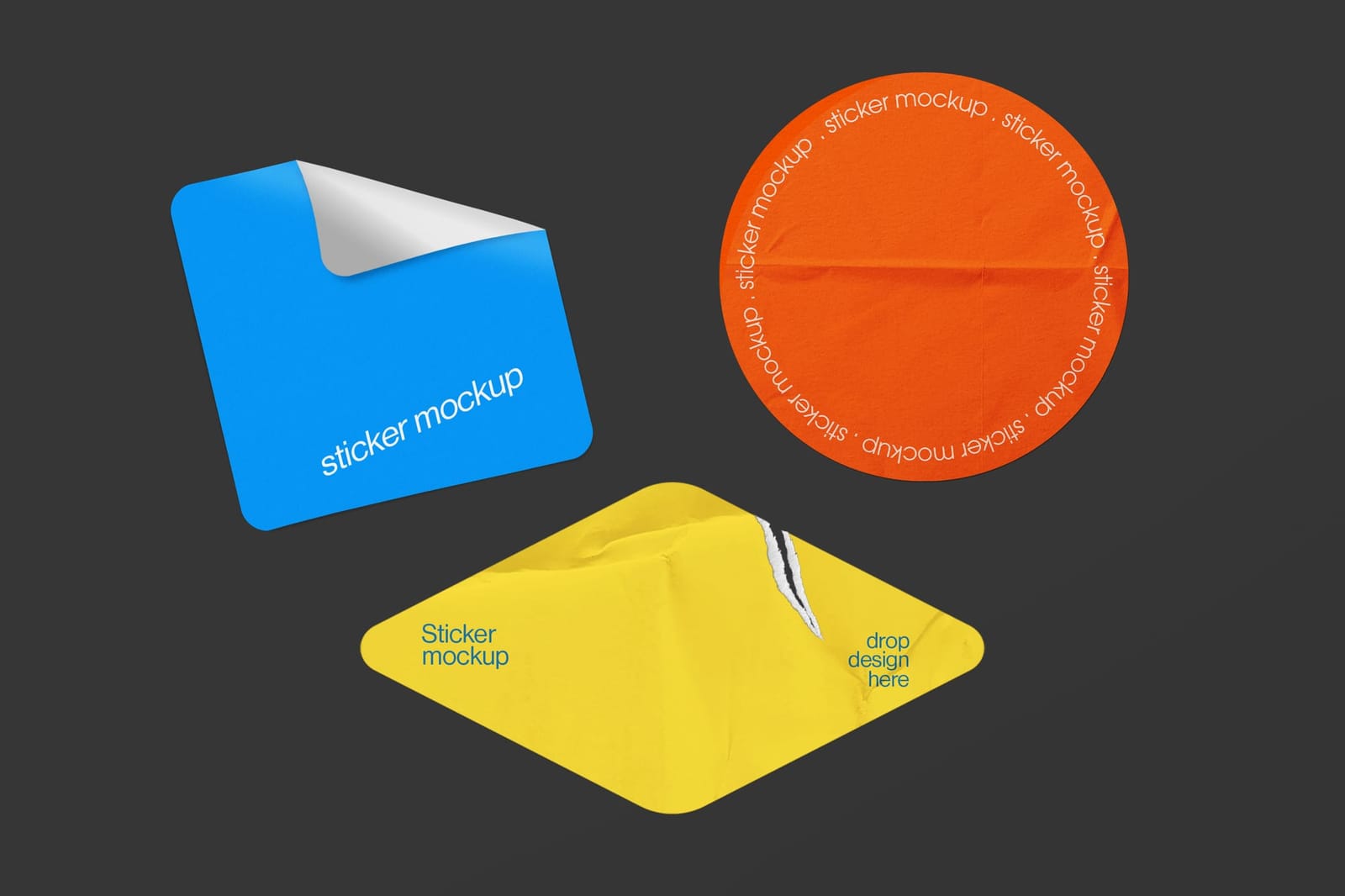 Pop Vibrant Geometric Sticker Pack Mockup