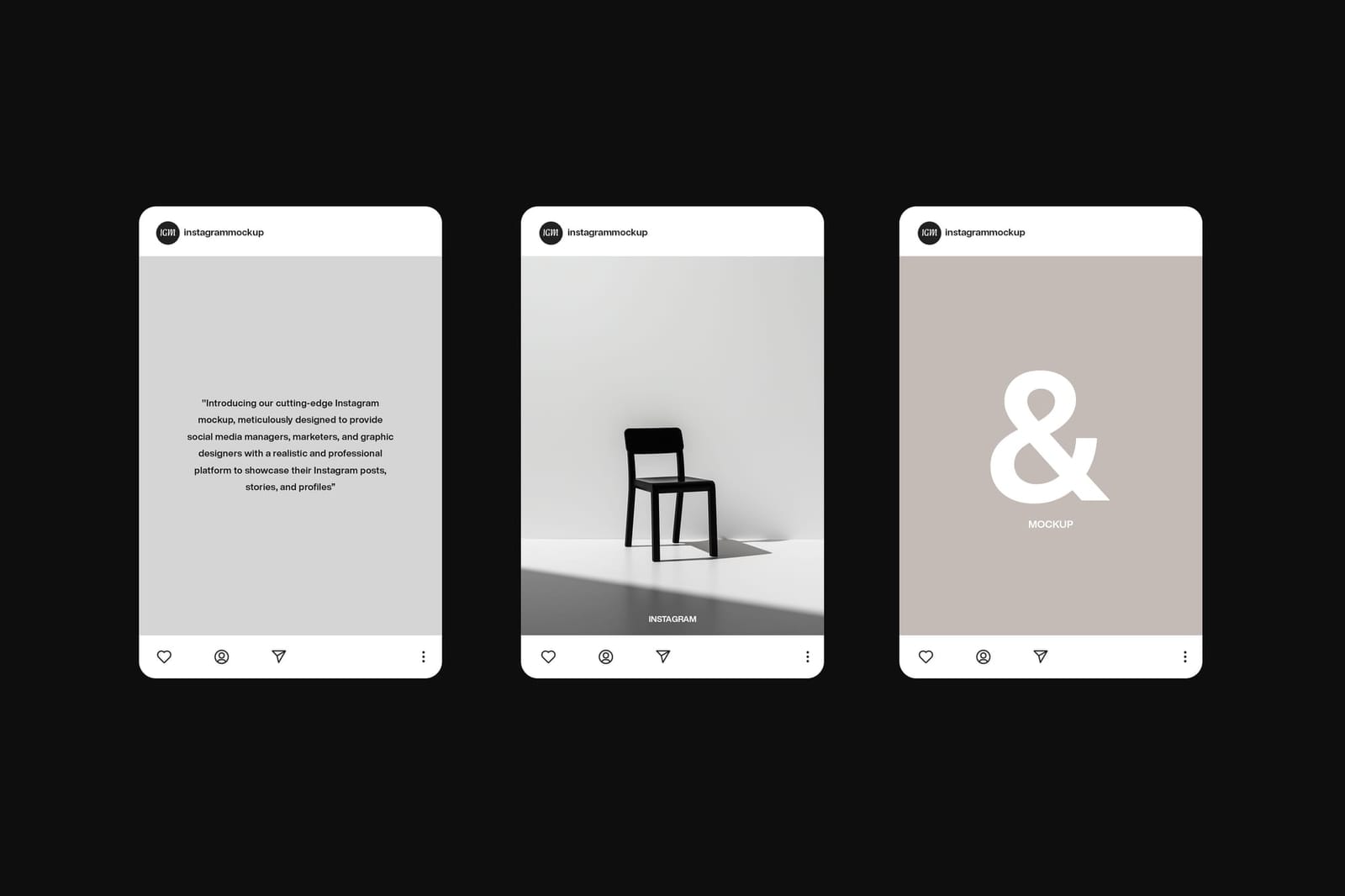 Portrait Linear Three Frame Sequence Instagram Post UI Mockup