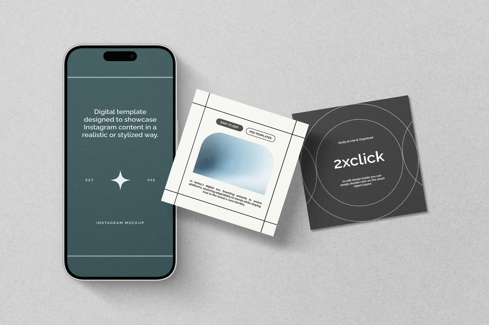 Random Floating of Instagram Mockup with Iphone
