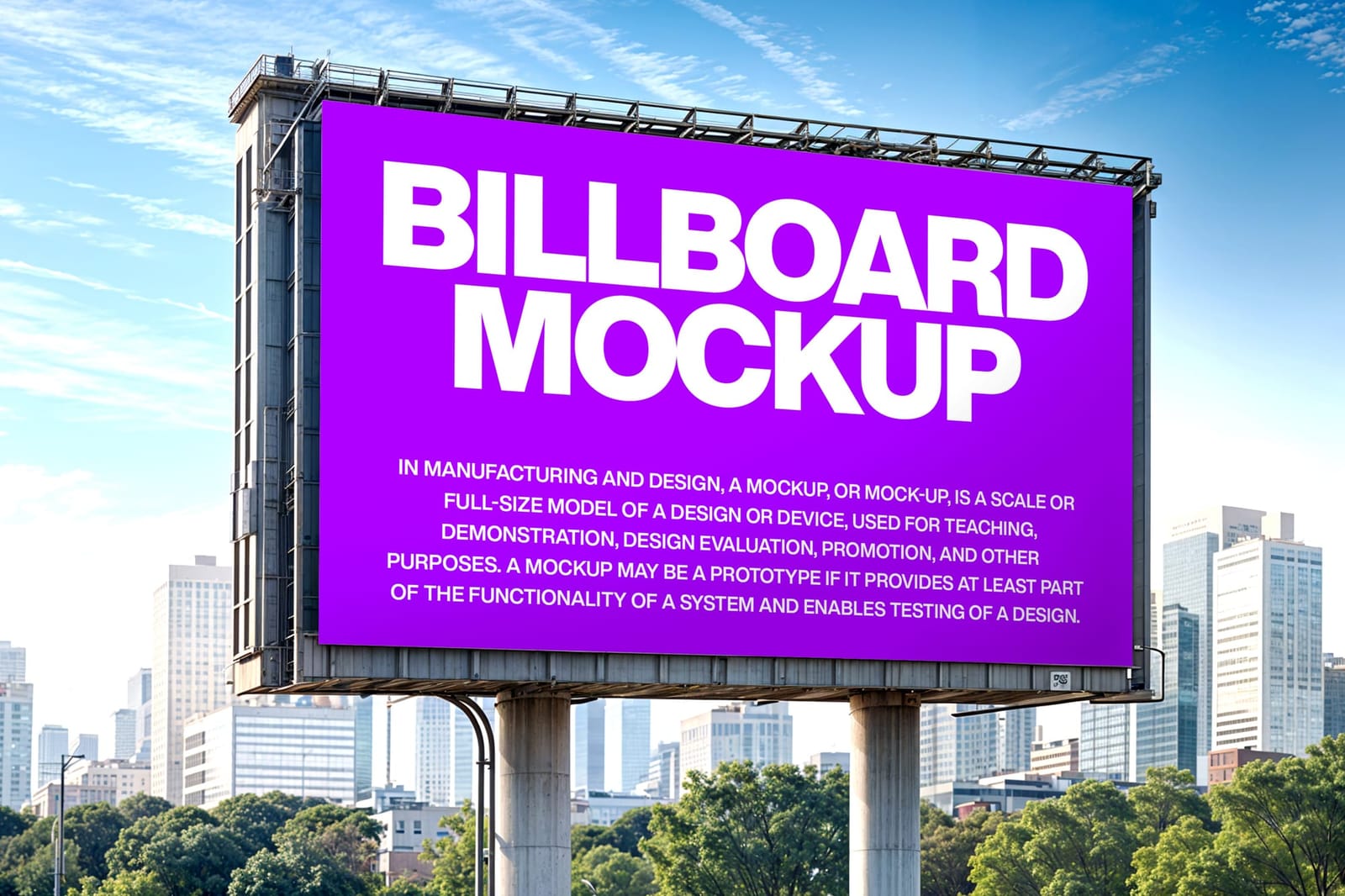 Rectangle Cityscape Billboard Sign Mockup
