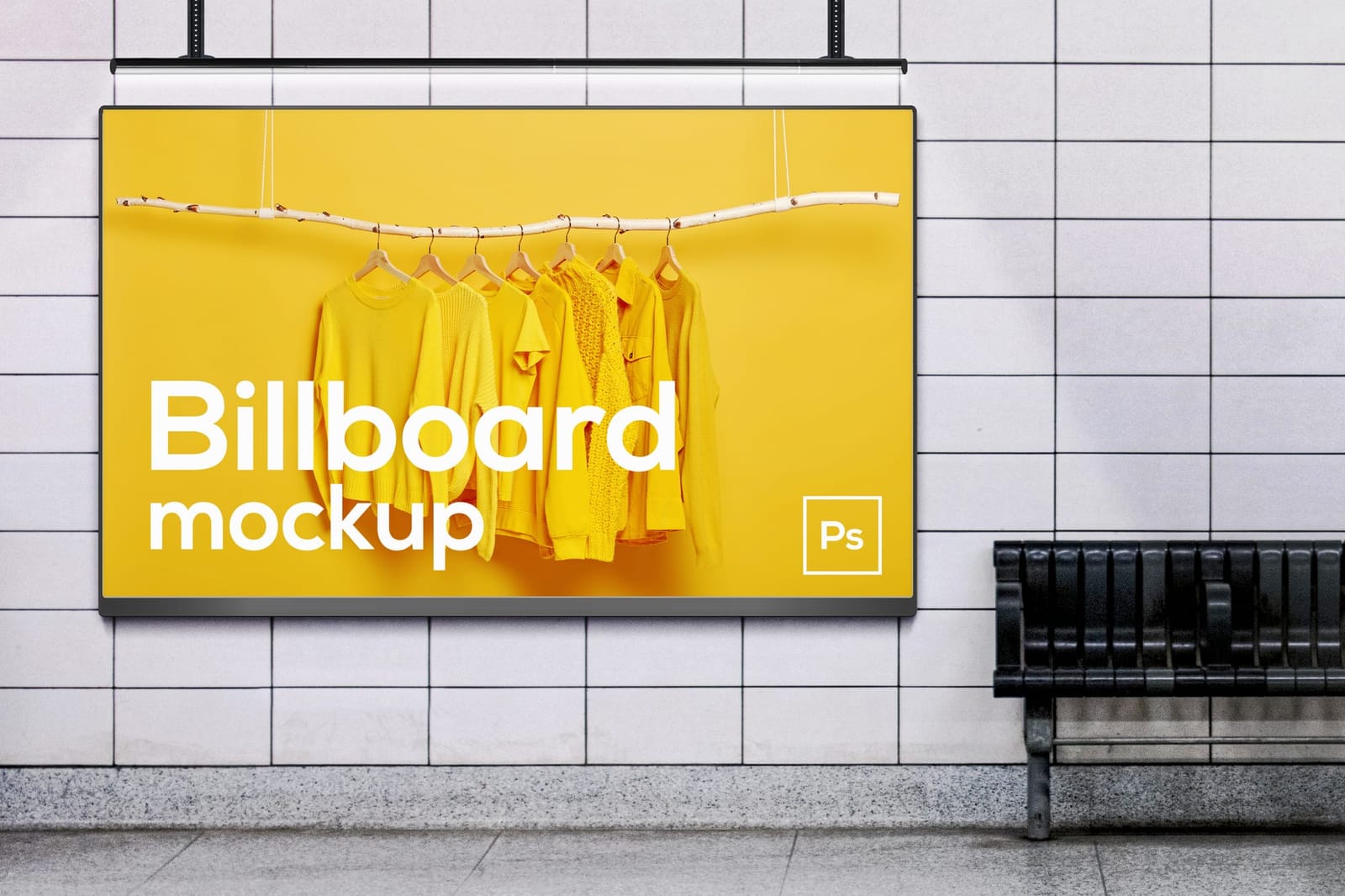 Rectangle Underground Billboard Mockup