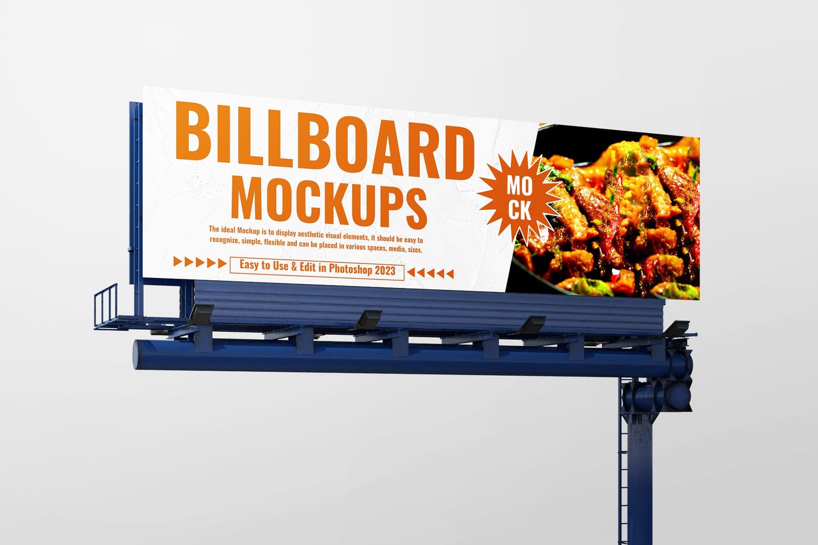 Right View Promotional Food Billboard Banner Mockup