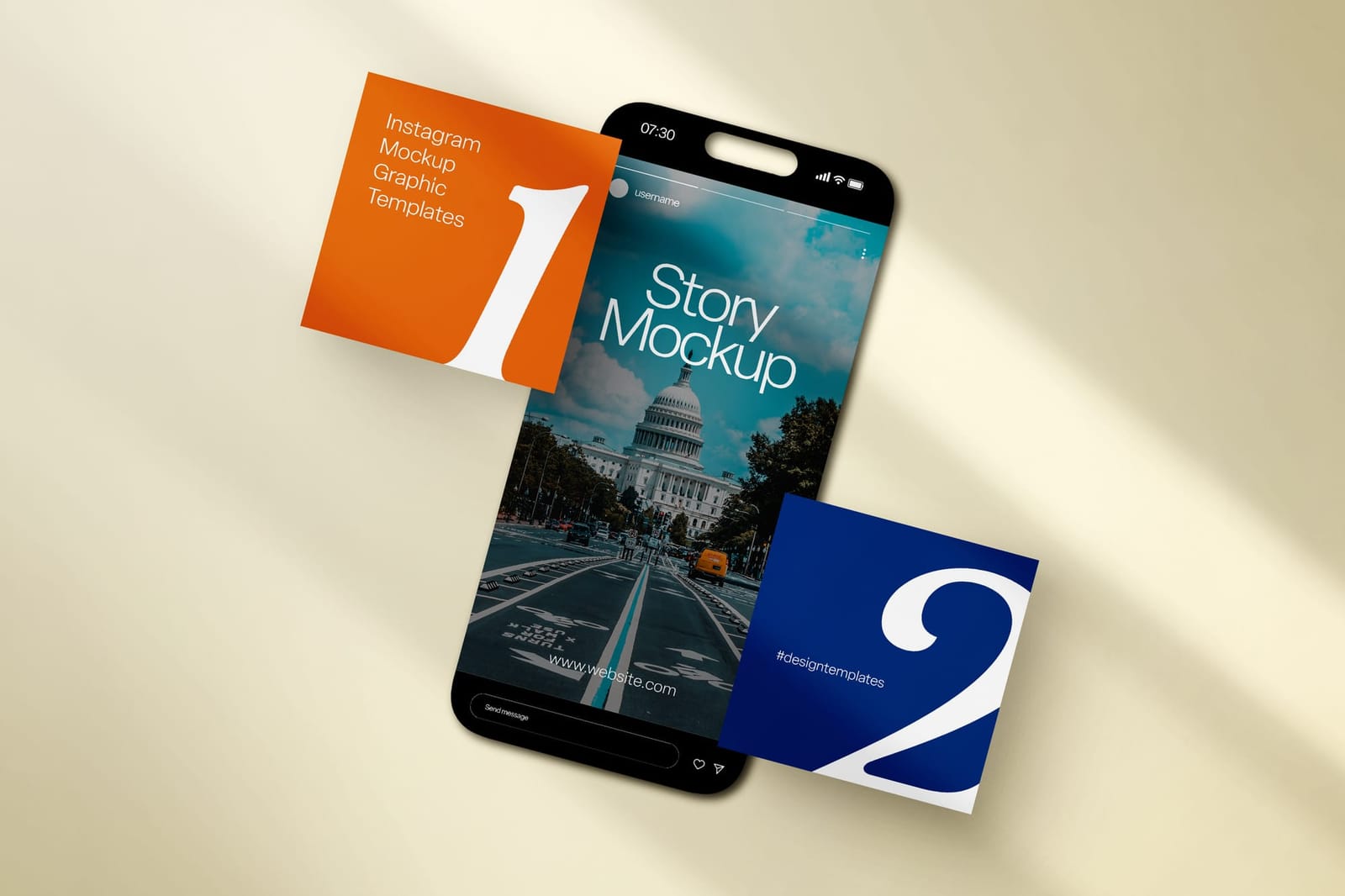Shadowed Overlay Instagram Post Mockup