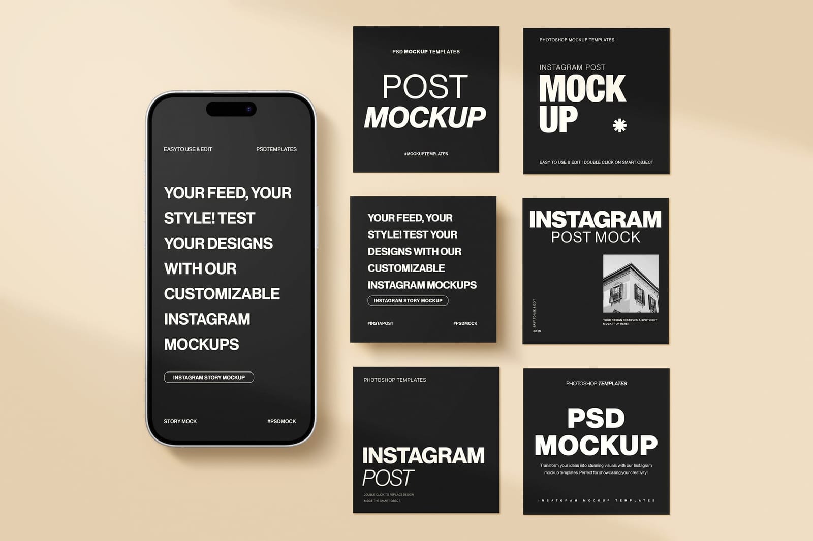 Side By Side Dashboard Instagram Story and Post UI Mockup