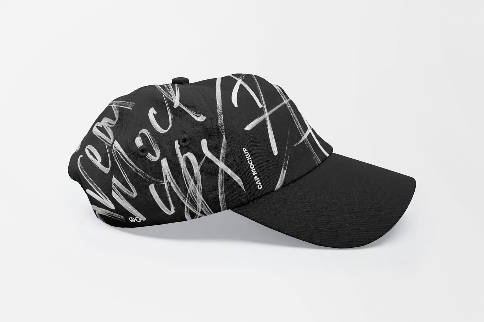 Side View Black Cap Mockup