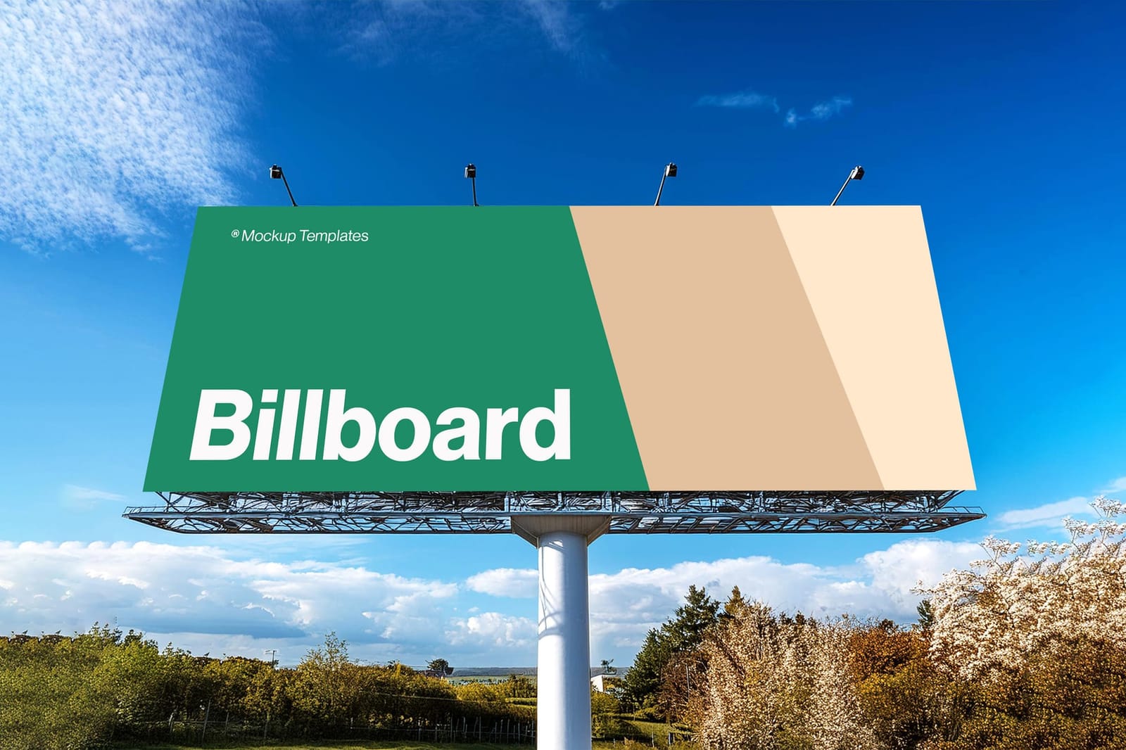 Simple Large City Sky View Billboard Mockup