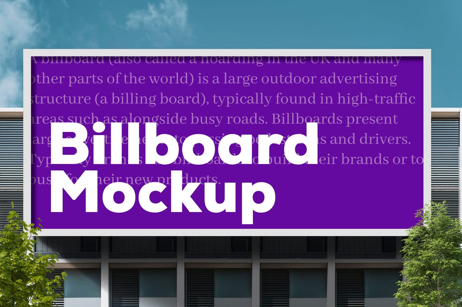 Sky View Rectangle Billboard Mockup