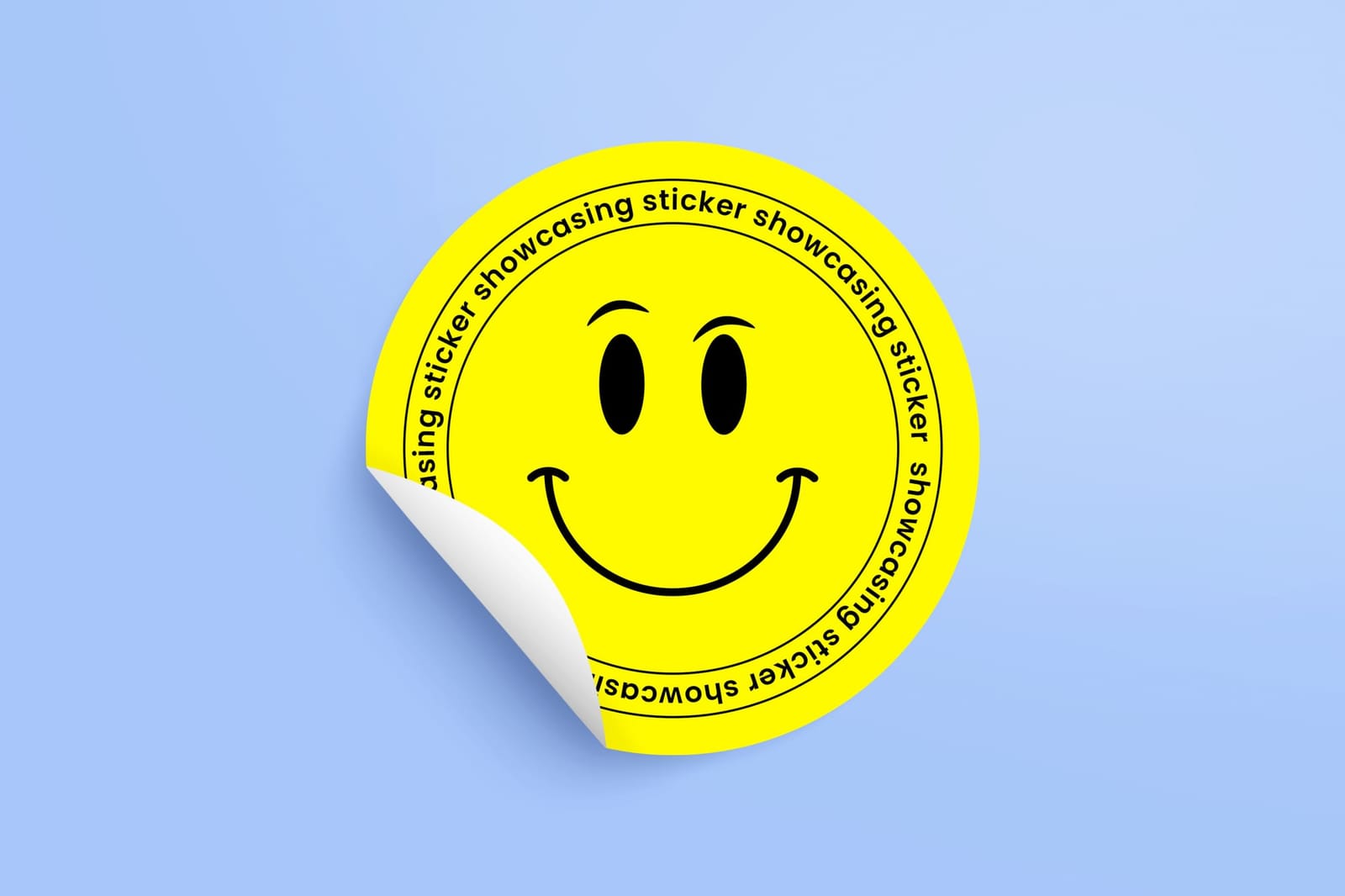 Smiley Yellow Art Sticker Mockup