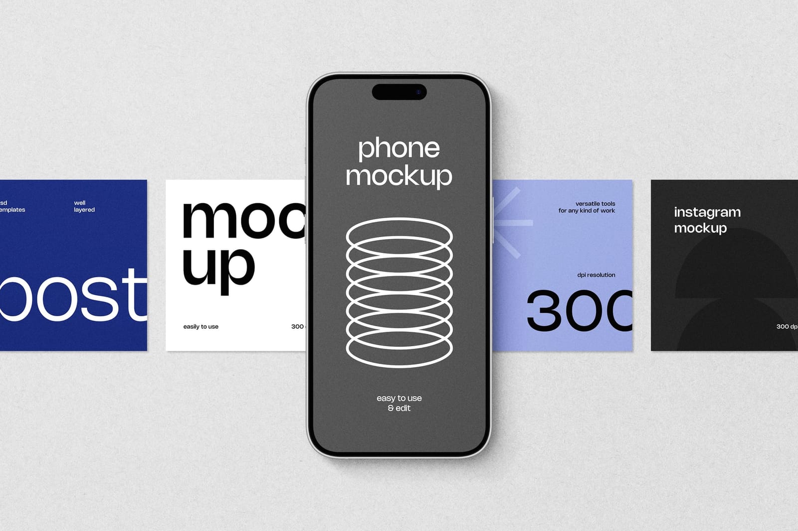 A Design Pack of Instagram Post with Story Mockup