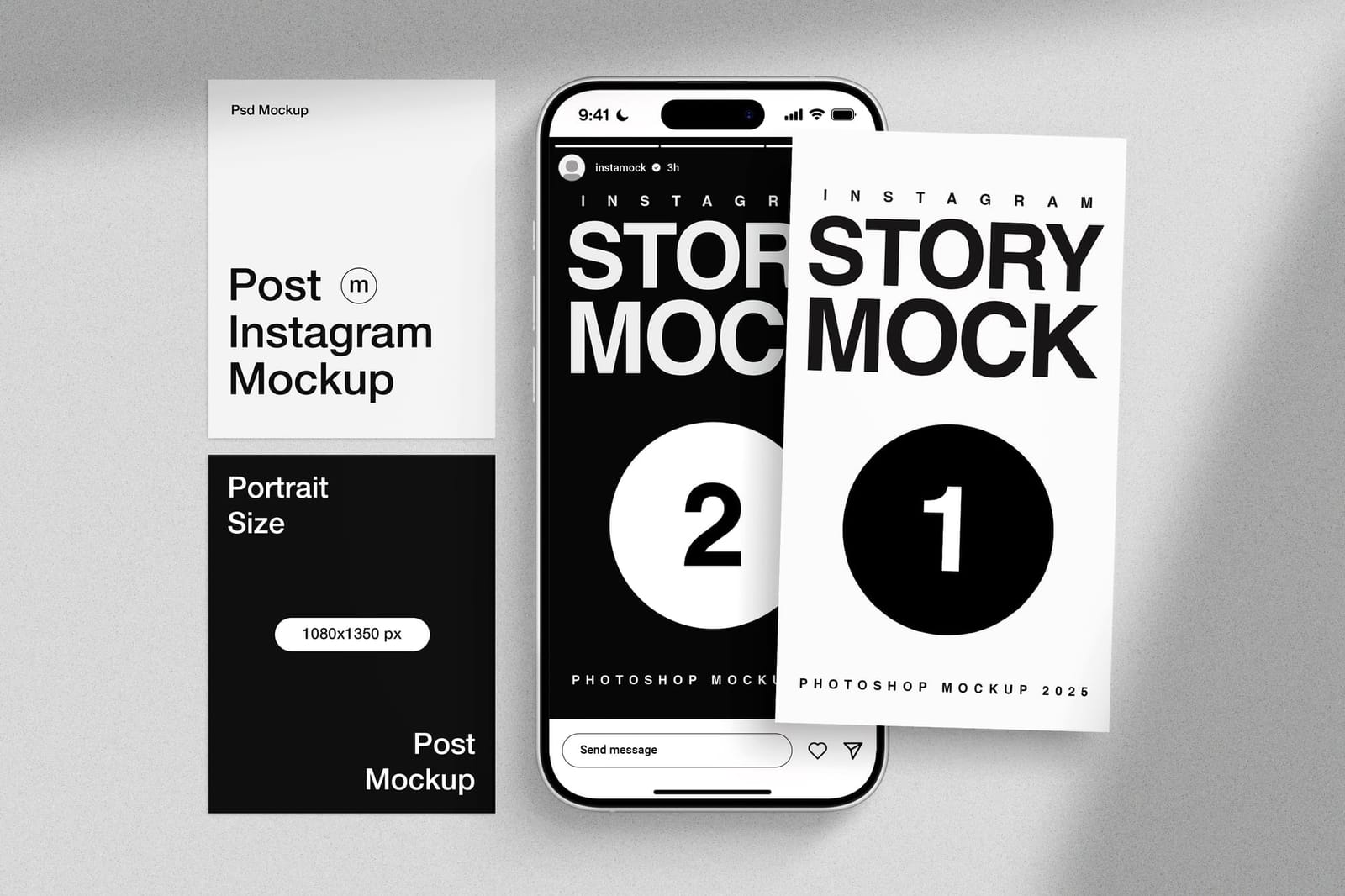 Split Elements Instagram Story and Post UI Mockup