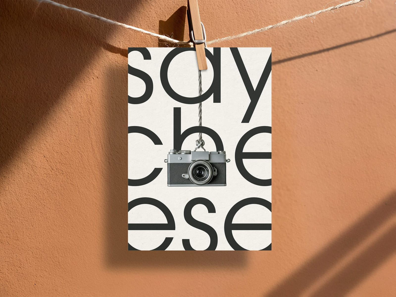 Sunlit Hanging Paper Mockup