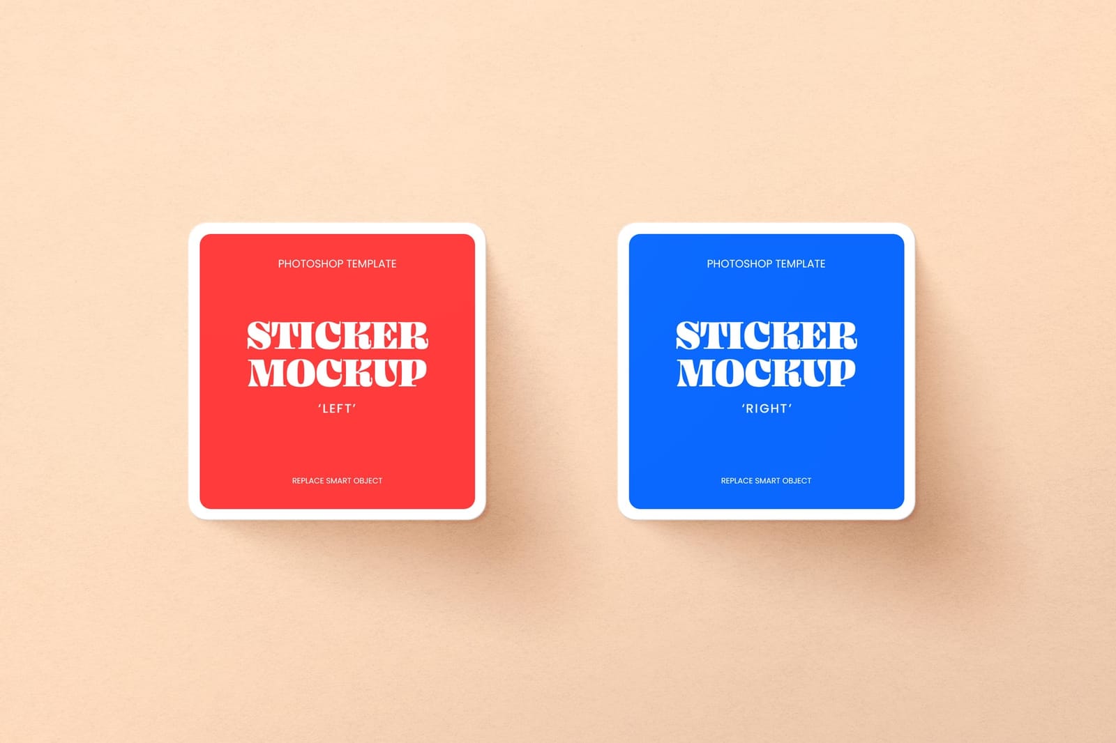 Symmetrical Box Sticker Decal Mockup