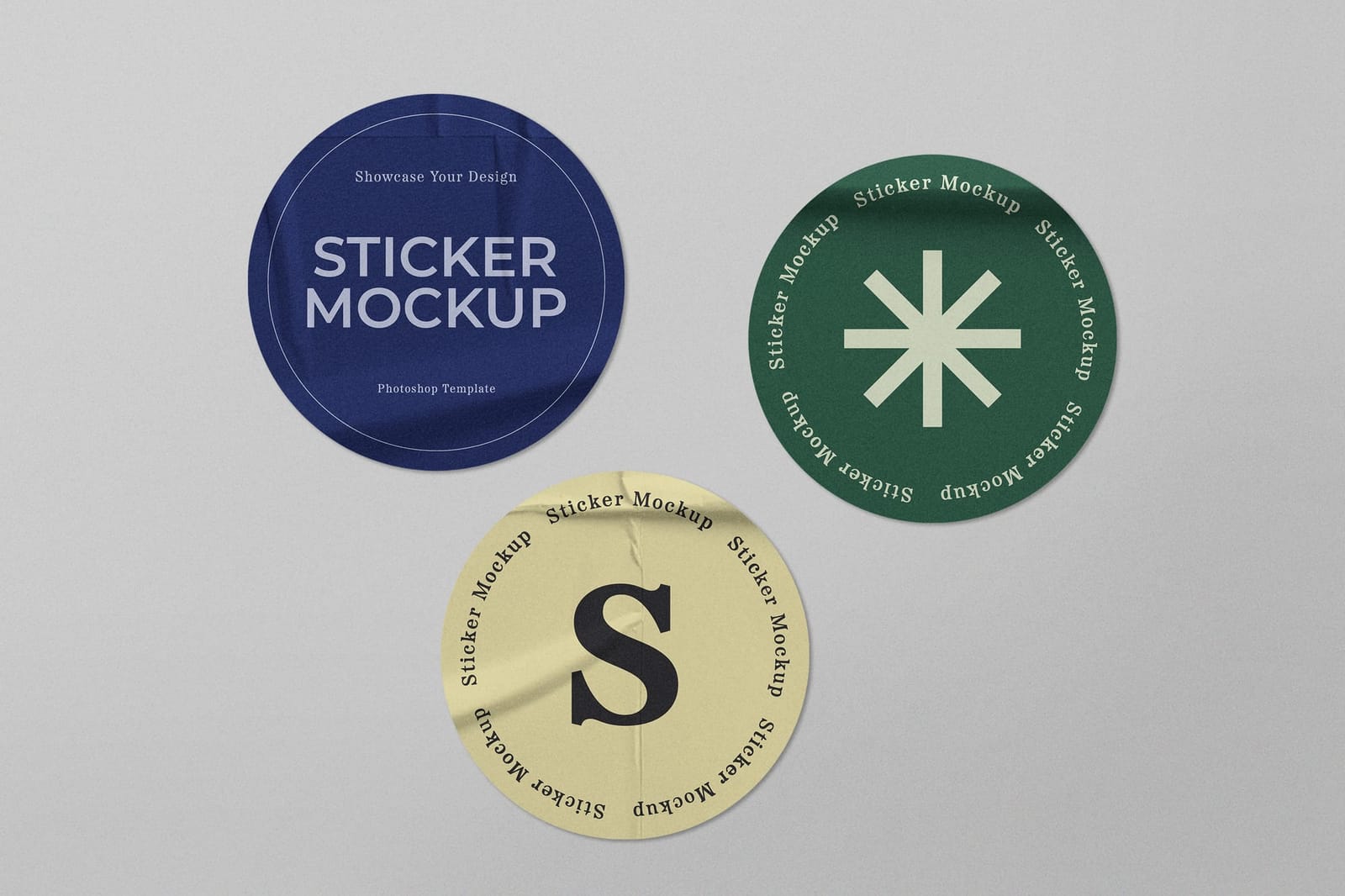 The Harmony Trio Minimal Badge Sticker Mockup