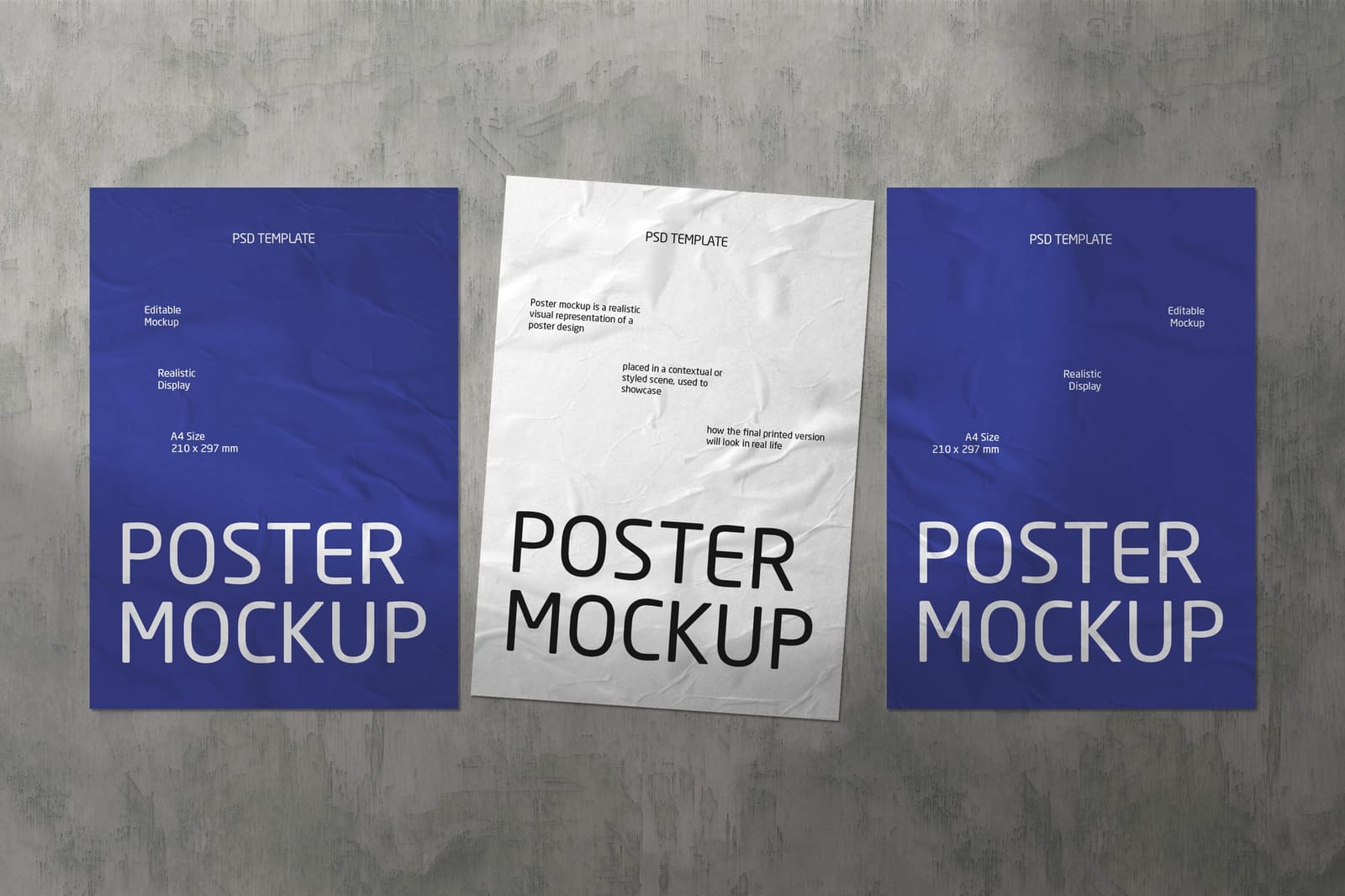 Wall Glued Poster Mockup