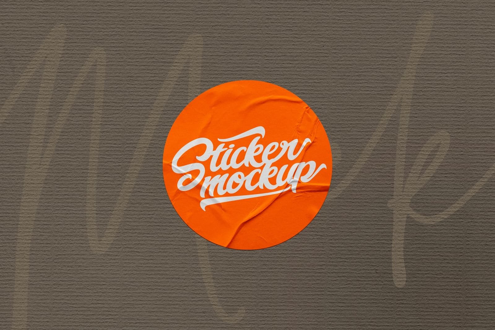 Wrinkled Amber Circle Sticker Mockup