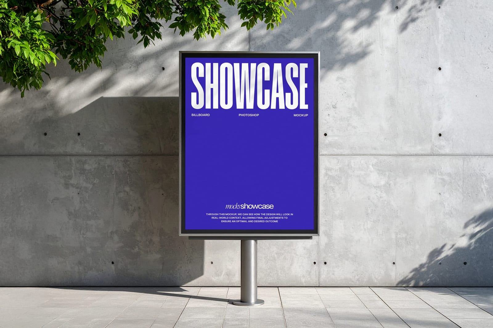 Outdoor Sidewalk Showcase Billboard Sign Mockup