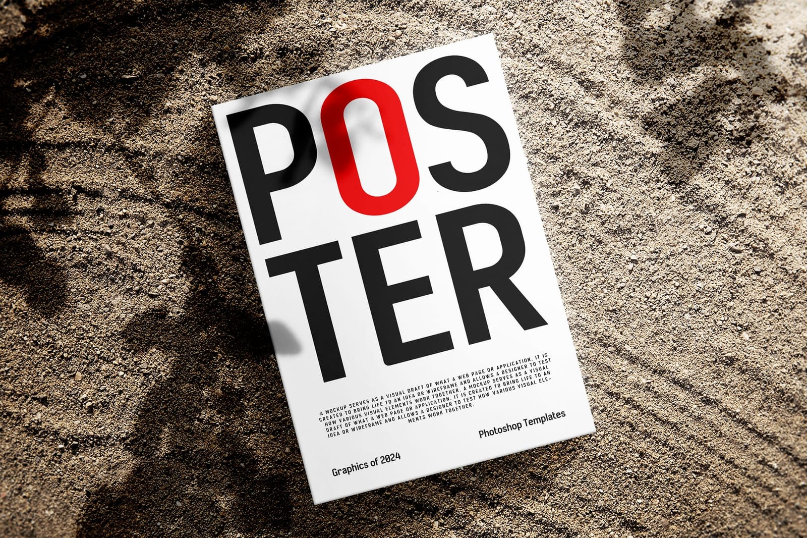 Realistic Poster Mockup on Wall Texture with Realistic Shadow