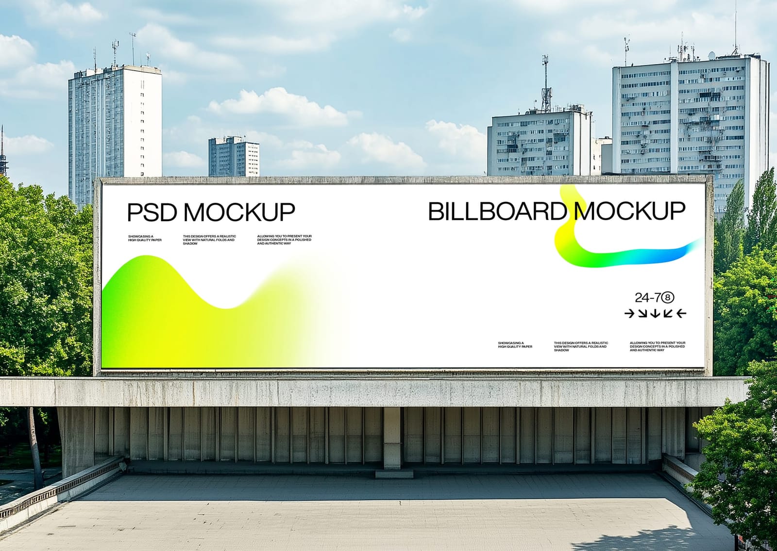 Rectangle Wide Horizon Billboard Mockup