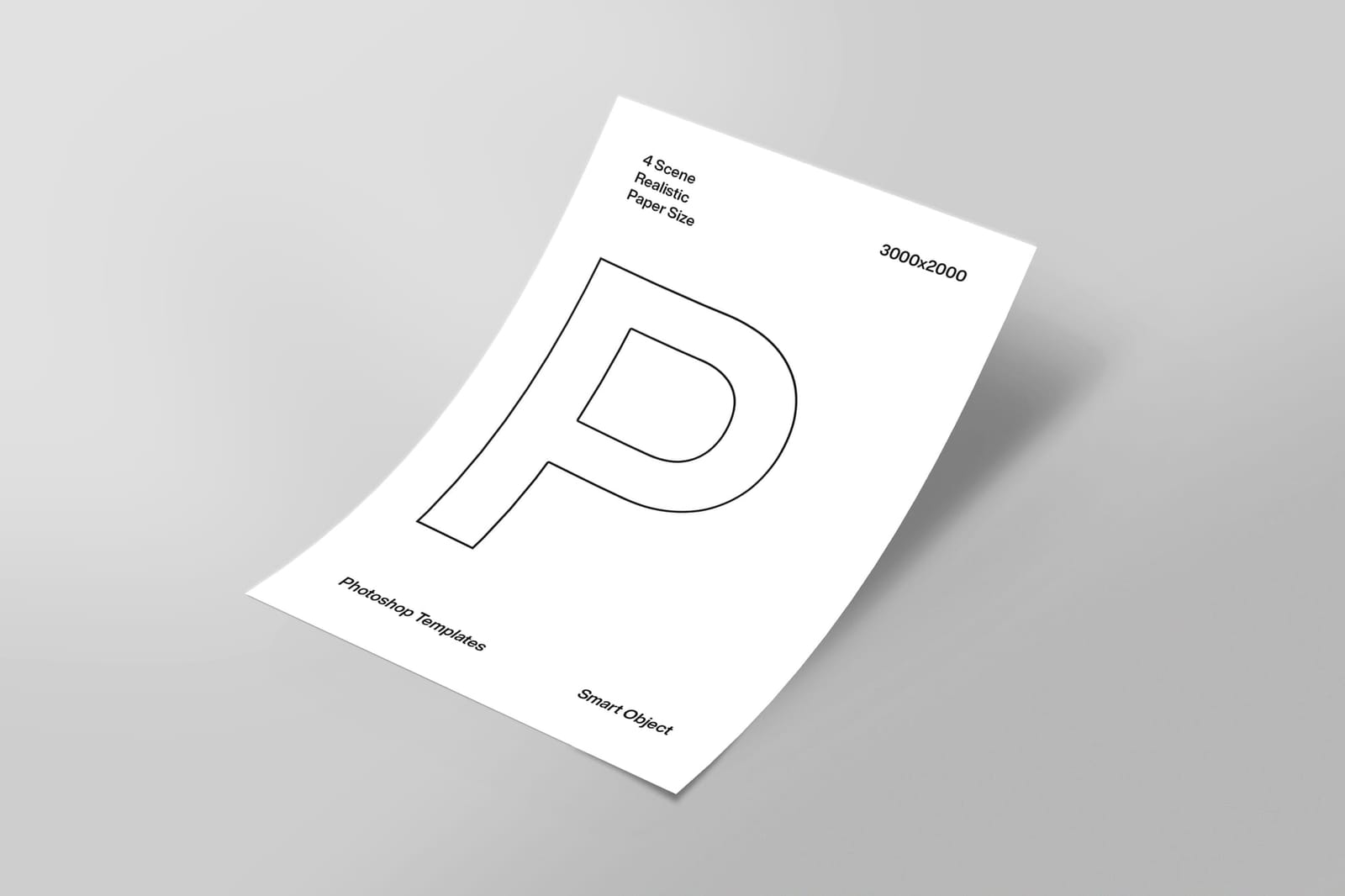 White Paper Mockup With Shadow