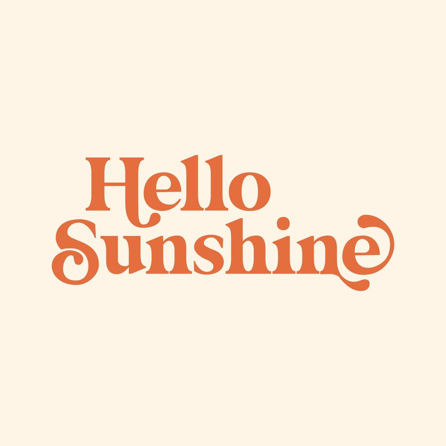 Hello Sunshine Aesthetic Quote, Minimal Handwritten Script Art, Cozy Mood Black Background Design, Soft Positive Vibe Visual, Calm Lifestyle Expression