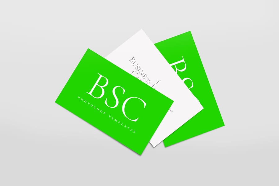 Creative Green Business Card Mockup