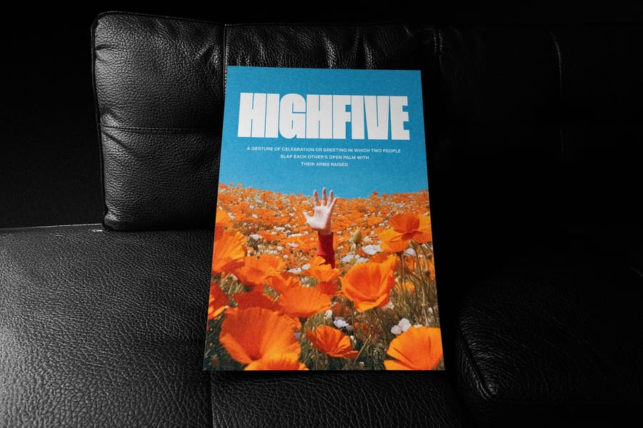 A4 Paper Mockup on Sofa