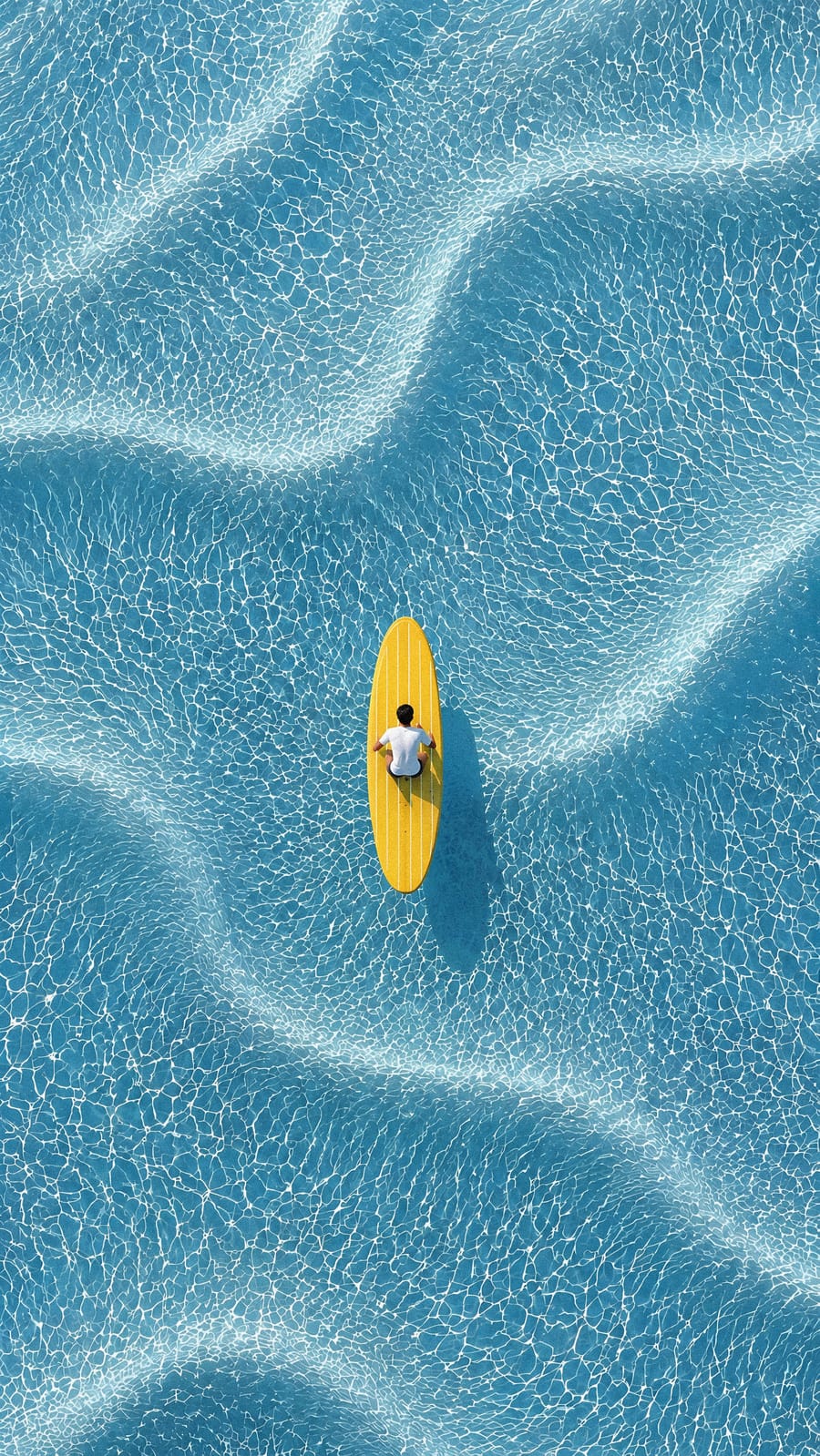 Aerial View Of A Swimmer On Yellow Board