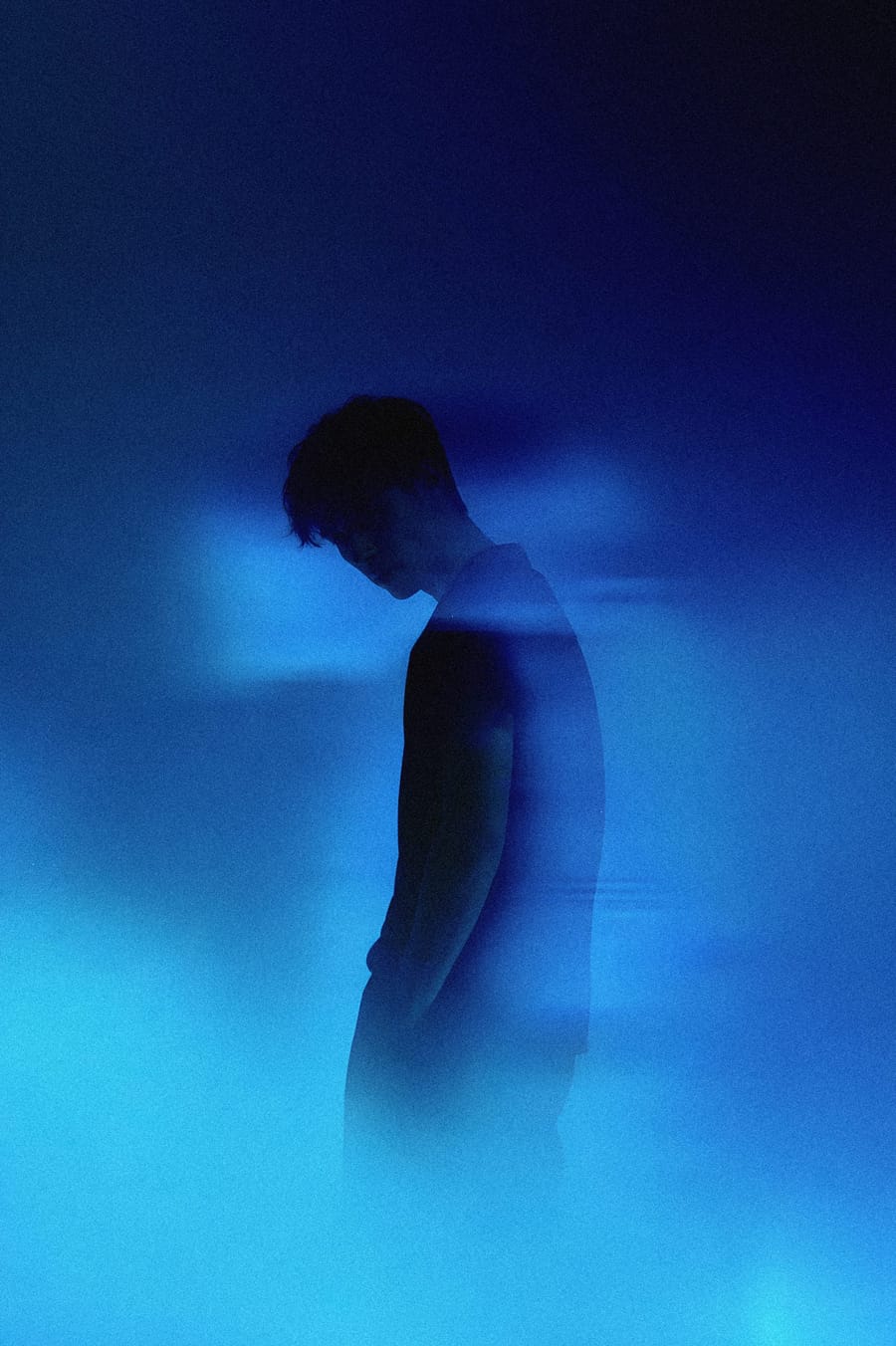 Blue Lit Solitude In Motion