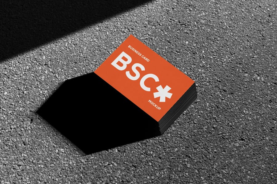 Bold Asphalt Business Card Mockup