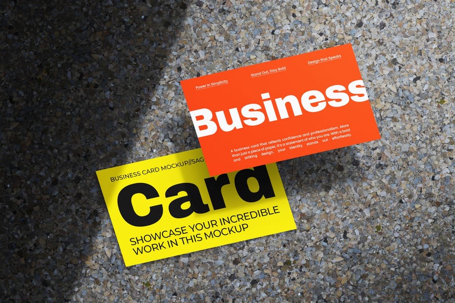 Bold Business Card Mockup on Shells Pattern
