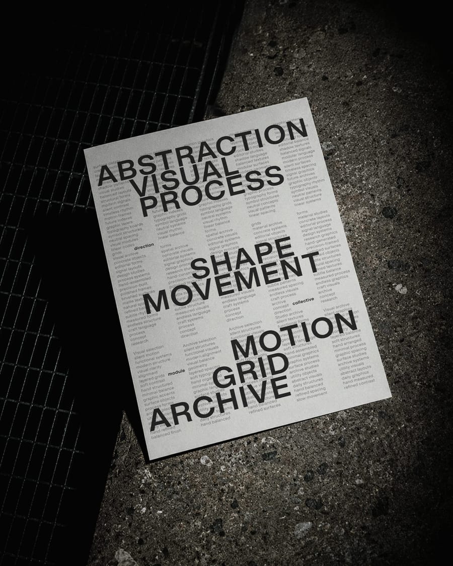 Editorial Poster Concrete Floor Light Mockup