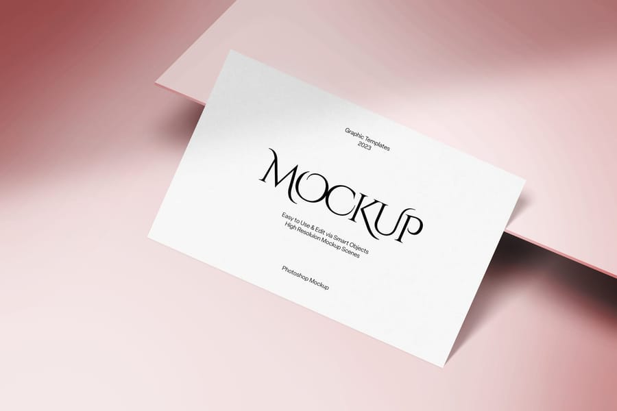 Elegant Pink Business Card Mockup
