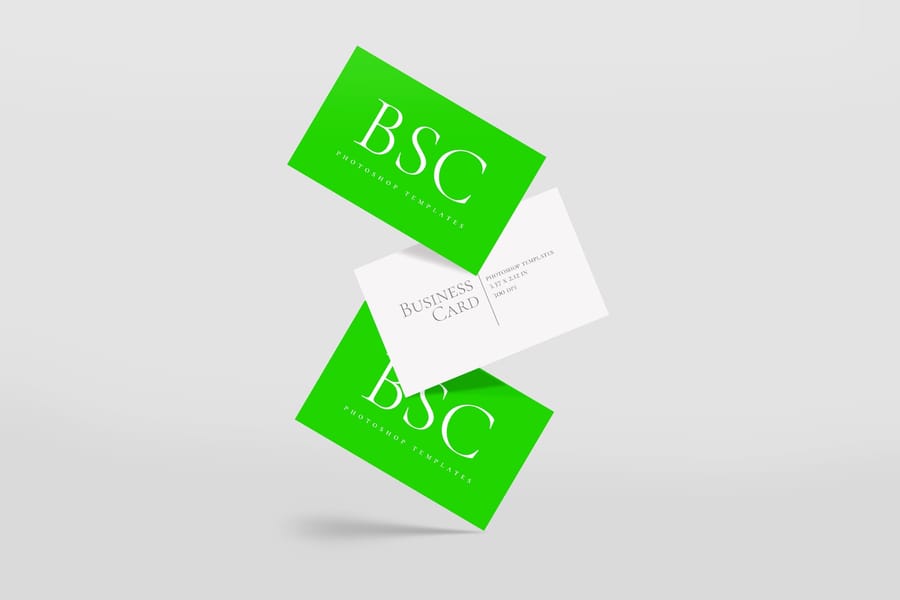 Green White paper Business Card