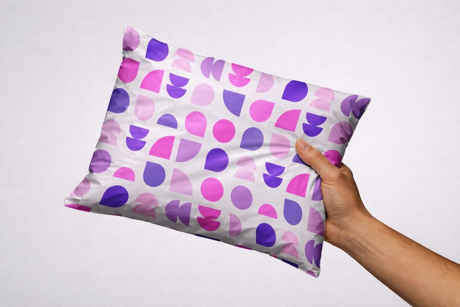 Hand Holding Pillow Mockup