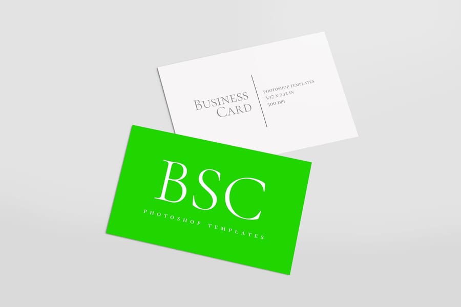 Minimal Green Business Card Mockup