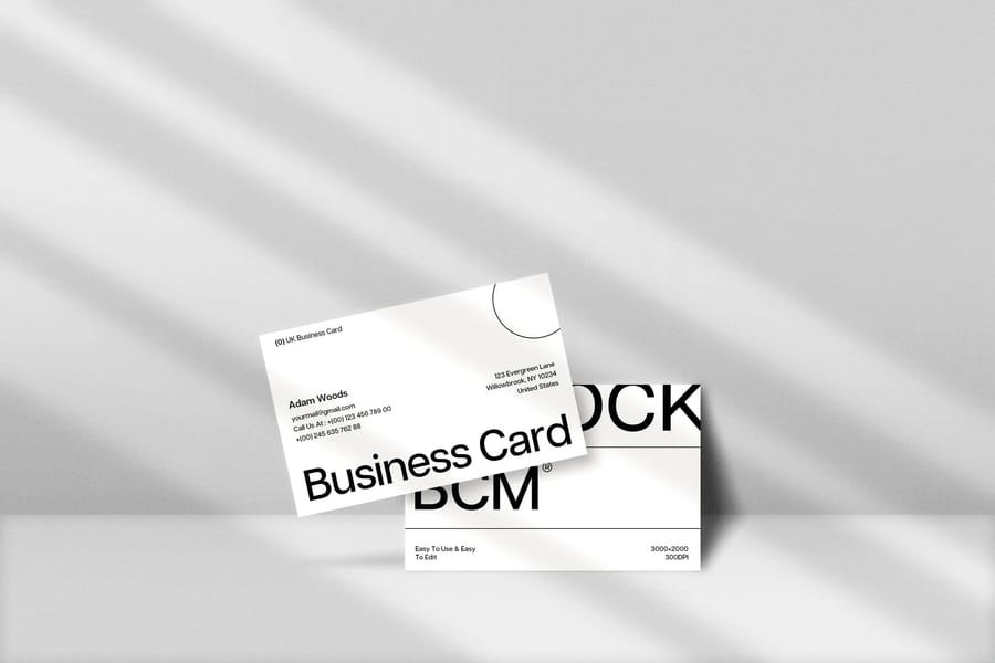 Minimal Monochrome Business Card Mockup