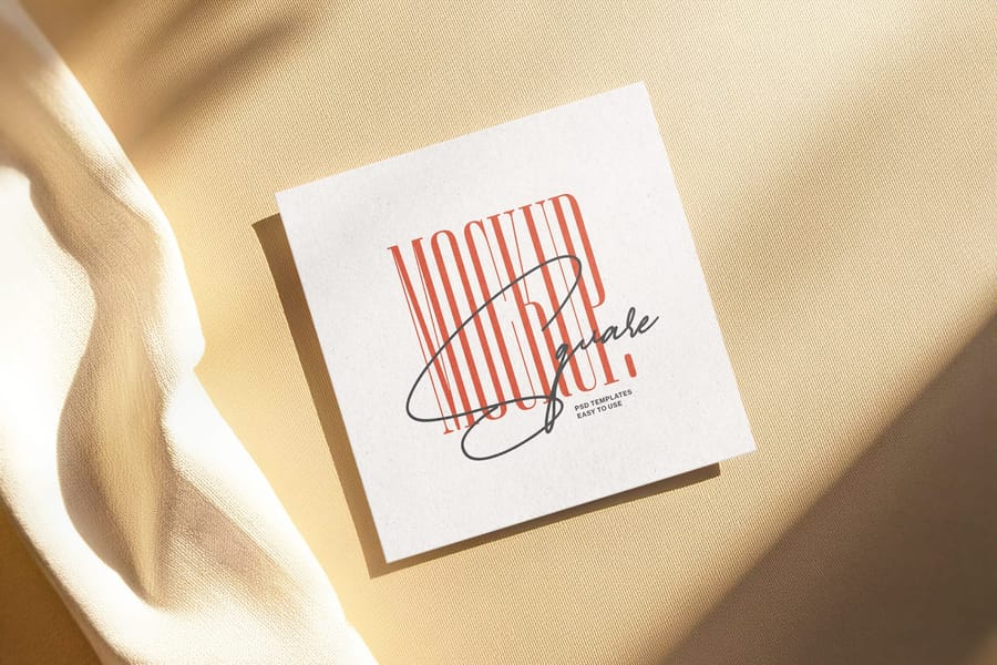 Minimal Square Post Mockup on Fabric