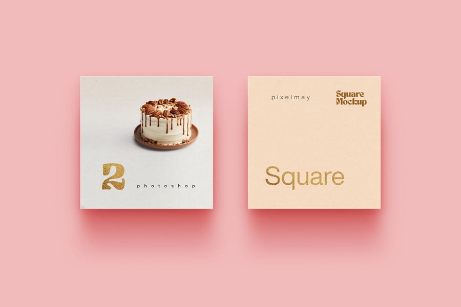 Soft Square Mockup with Realistic Shadow Tea Rose Color