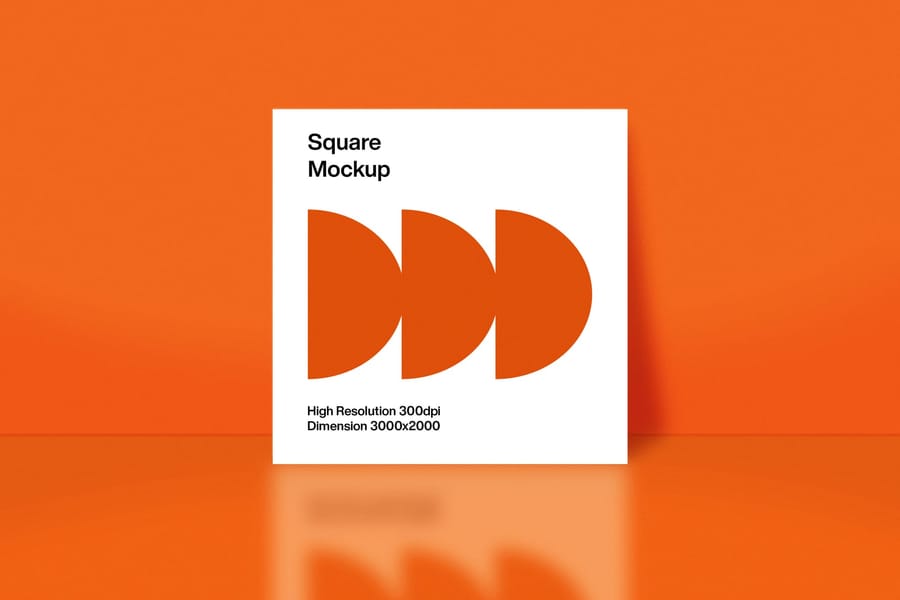 Square Mockup with Reflection