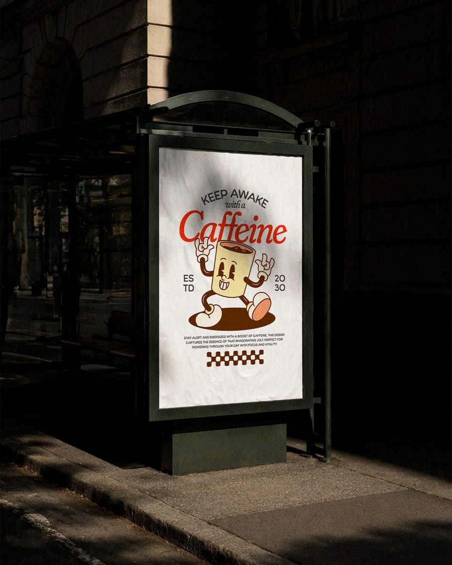 Street Bus Station Advertising Mockup