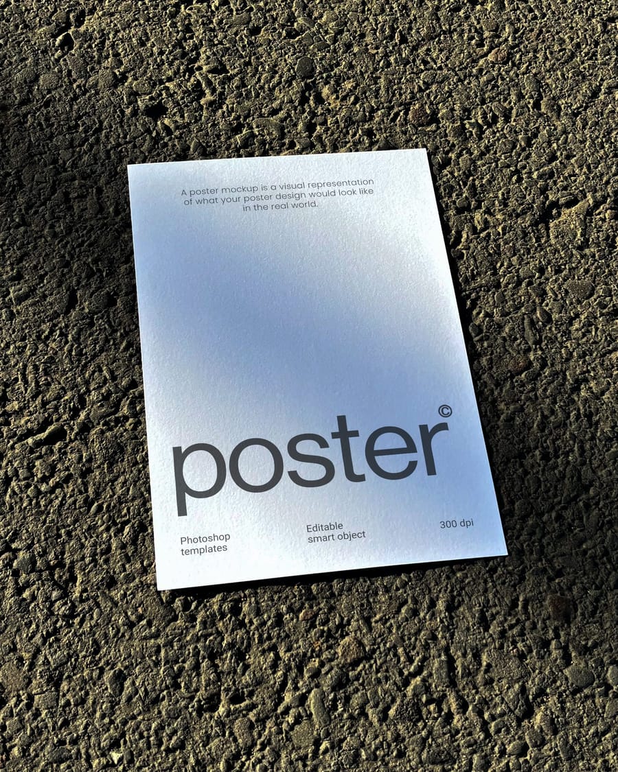 Street Poster Mockup on Asphalt Surface