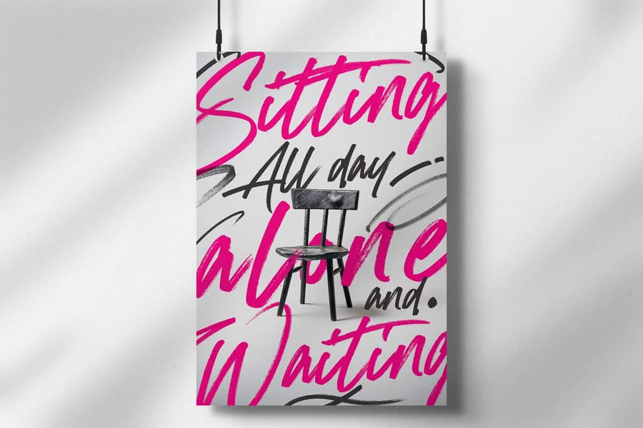 Studio Light Hanging Poster Mockup