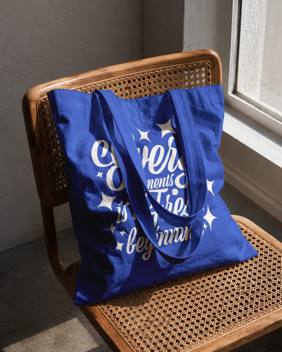 Stylish Tote Bag Mockup with Soft Shadow and Interior Setting